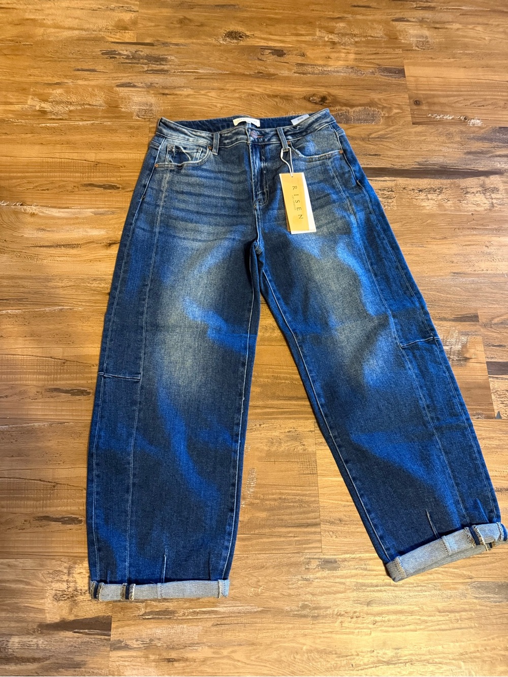 Women barrel jeans Dark Blue